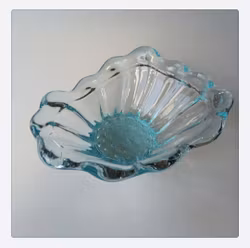 Skål i isblått glas  50-tal