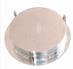 Metall coster 6 st med hållare