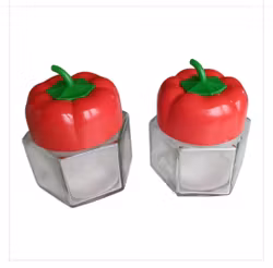 2 st burkar i glas med plast lock  80- tal ovanliga