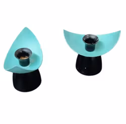 Gunnar Ander 2 st ljusstakar svarta/mintgröna