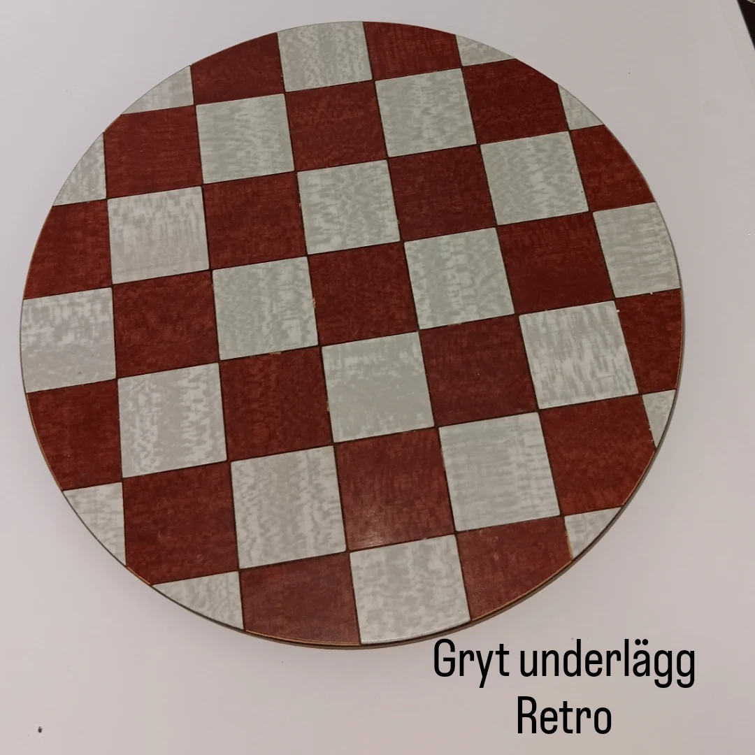 Retro gryt underlägg runt schackrutigt