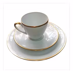 Kaffeservis 27 delar vit med guldkant Bavaria