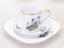 Hackefors "viol" kaffekoppar med fat 12 st