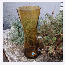 Bärnstensfärgad glaskanna Made in Sweden Vintage
