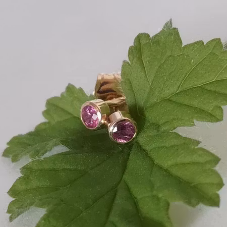 Guldörhängen/stift med rubiner