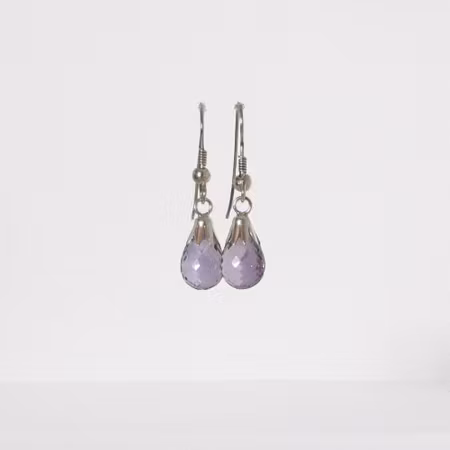Silverörhängen med Ametist brioletter