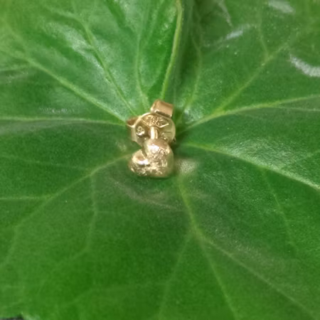 Ett hjärtformat guldörhänge/stift