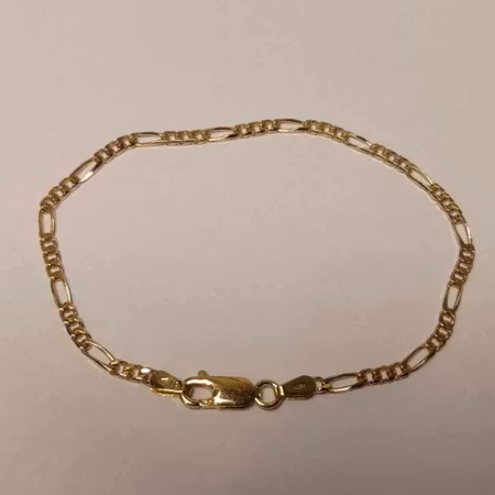 Guldarmband figaro 18,5 cm