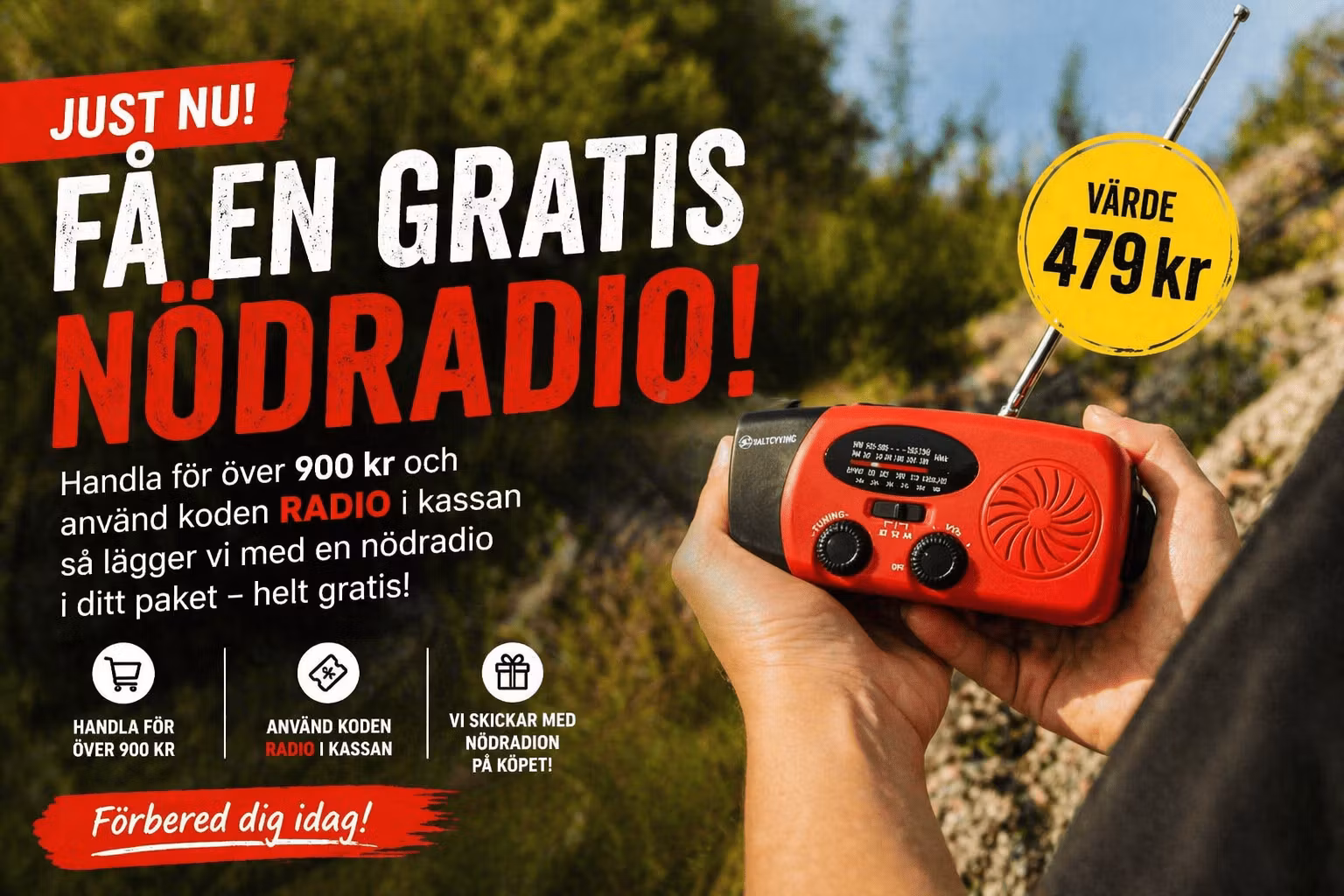 Få en gratis nödradio – så här gör du