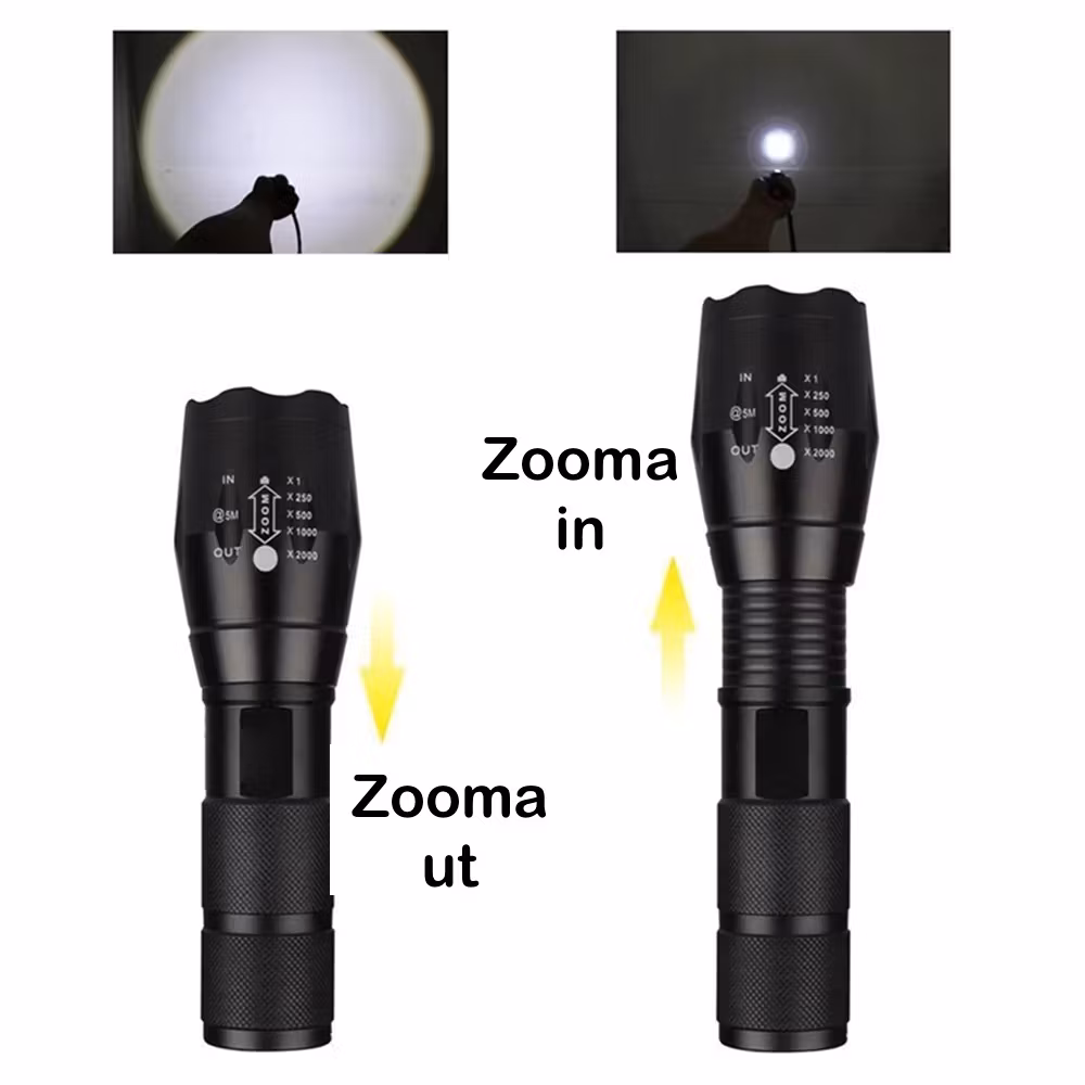 LED-ficklampa med zoom