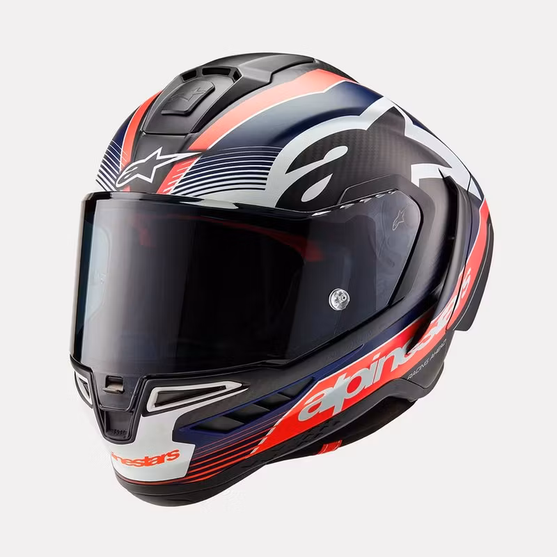 Alpinestars Helmet Supertech R10 Team Black/Carb/Blå/White