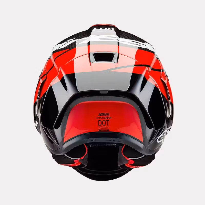 Alpinestars Helmet Supertech R10 Element Black/Carb/Fluo Red/White