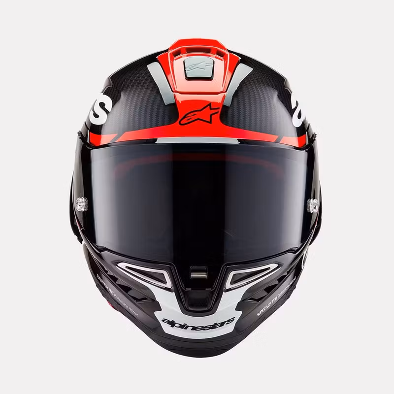 Alpinestars Helmet Supertech R10 Element Black/Carb/Fluo Red/White