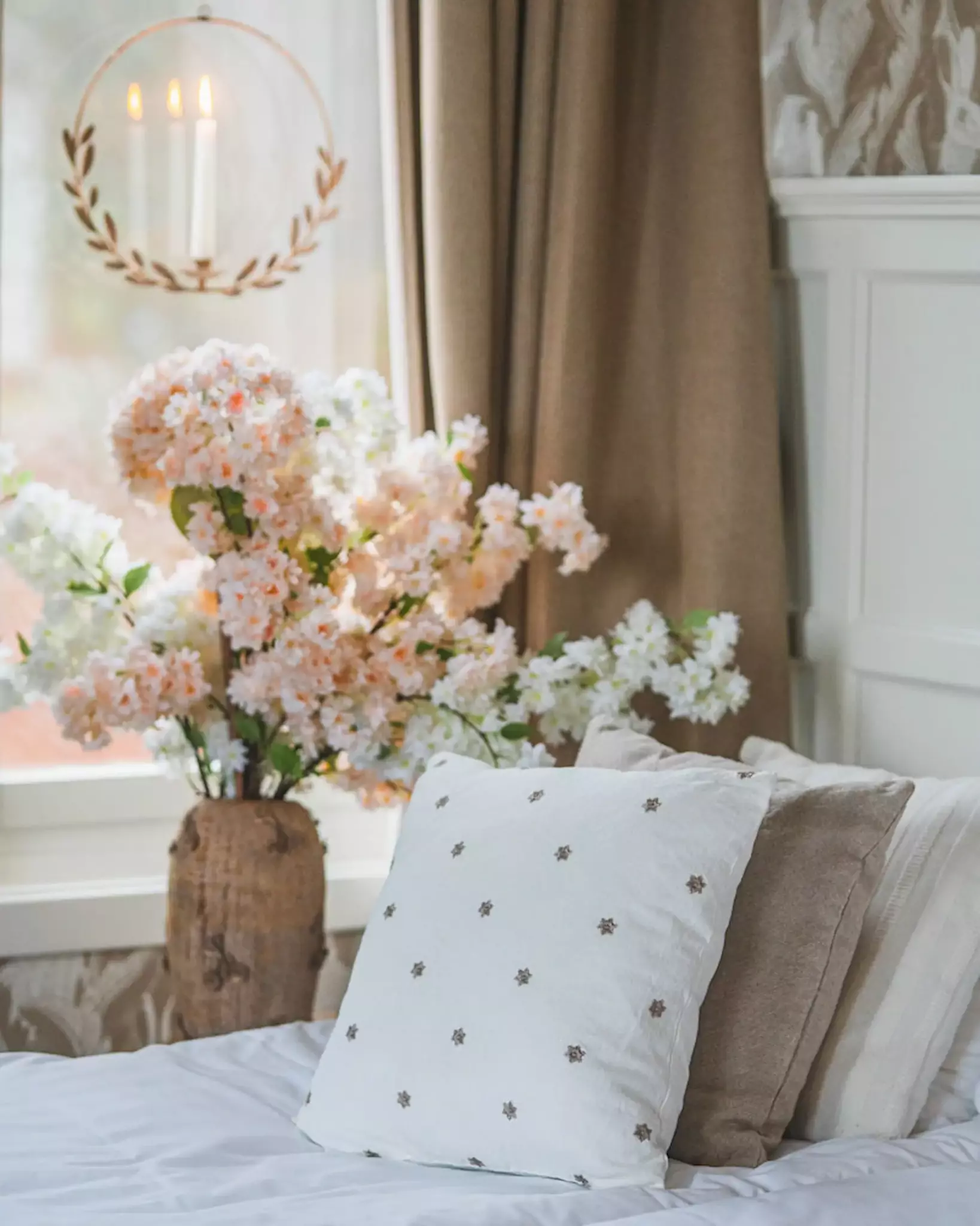 Ljushållare Floral Beige