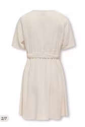 KOGSIESTA S/S LINEN BLEND BELT DRESS