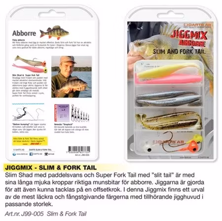 Darts Jiggmix Abborre - Slim & Fork Tail
