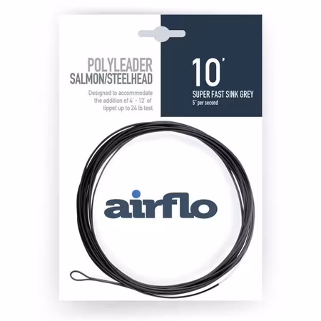 Airflo PolyLeader Salmon/Steelhead Super Fast Sink Grey 10'