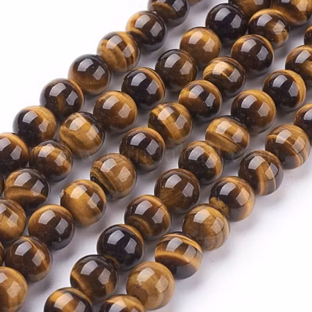 Guld/Brun Tigeröga 8mm klass A+++ 1/2sträng ca 24st