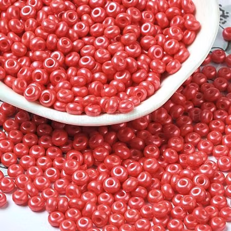 Rosa/röd seed bead donut 4x2,5mm 25gram