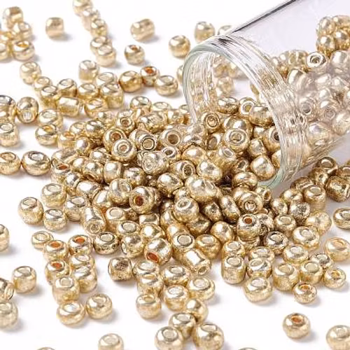 Seed bead ljus guld4mm 25gram