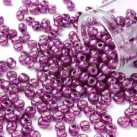 Seed bead lila metallic 4mm 25gram