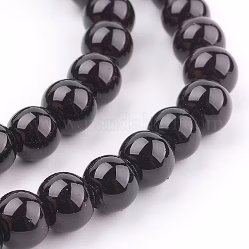 Svart glaspärla 8mm ca 100st