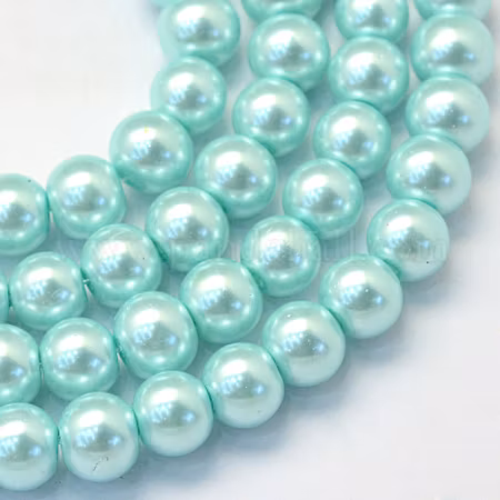 Vaxad glaspärla turkos 6mm