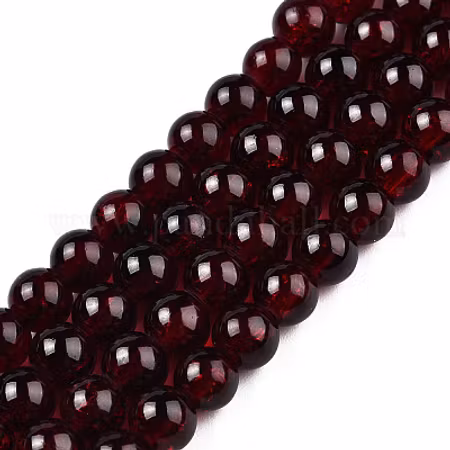 Vinröd glaspärla 6mm