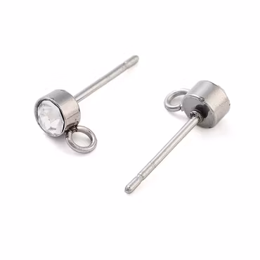 Örstift rhinsestone 4mm 1-par(2st)