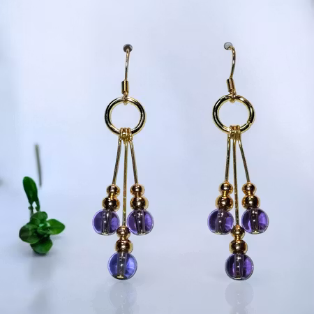 Lila kristall ametist imitation 1par