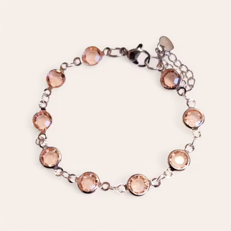Armband rosa länkat
