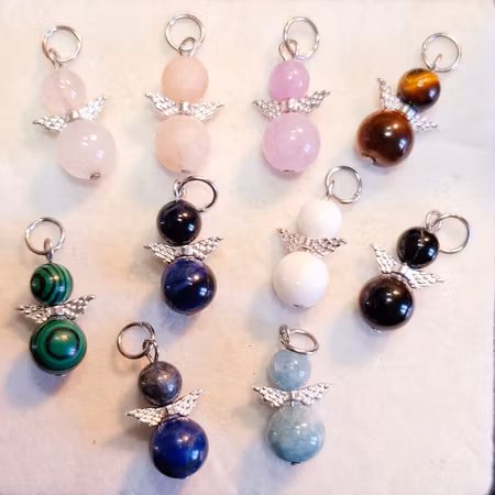 Änglar 10st + kedja 45+5cm i rostfritt stål