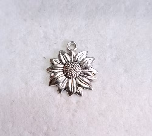 Solros silver tibetstil 19mm 1 st