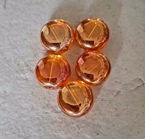 Rund platt glaspärla 10x4mm 5st