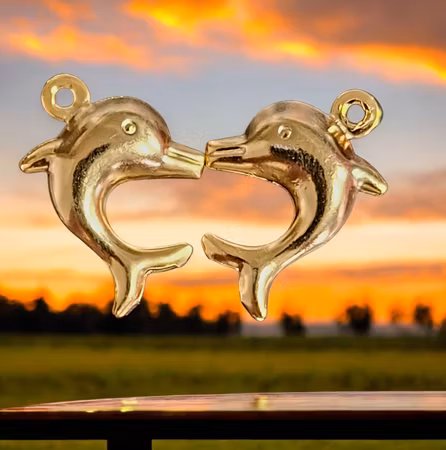Delfin guldfärgad, rostfritt stål 18mm 1st