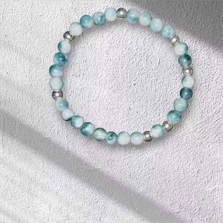 Tvåtonad grön/vit jade med silver 925