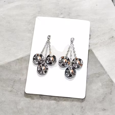 Hematit på kedja med silverkula (pläterad hematit)