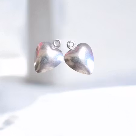 Puffat hjärta smalt 12mm 1 st