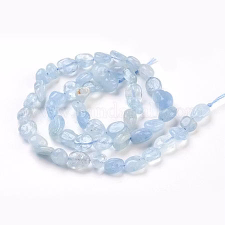 Akvamarin nugget 6-11mm 1 sträng