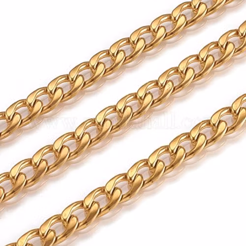 Cubansk länk 6mm bred 1m (PVD pläterad)