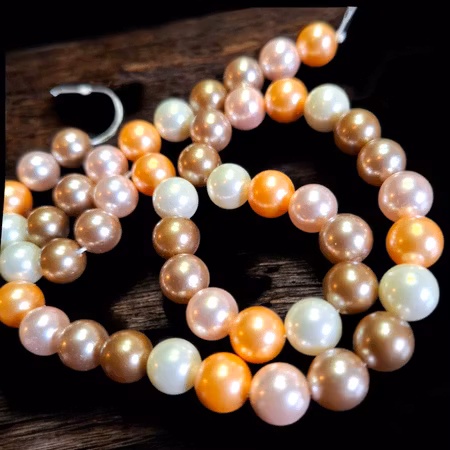 Höstiga skalpärlor 1 sträng omm