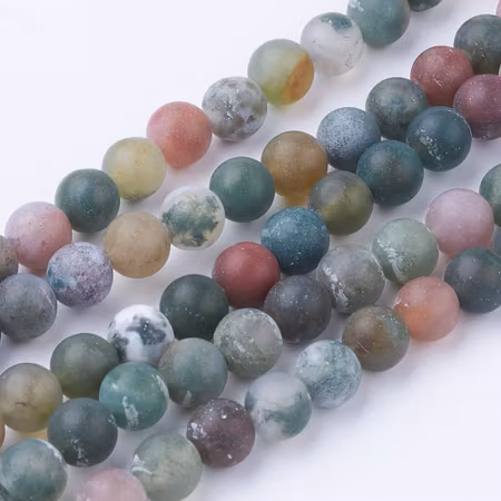 Inian agate 6mm frostad 1 sträng(ca 60st)