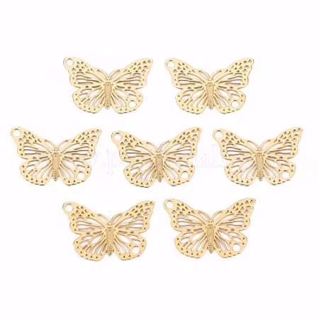 Berlocklänk kirurgiskt stål fjäril 18x12mm 5 st