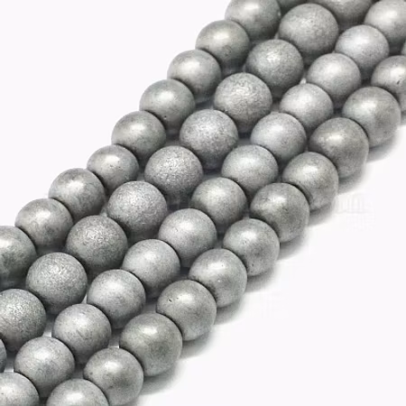 Frostad hematit 6mm 1 sträng (ca 60st)