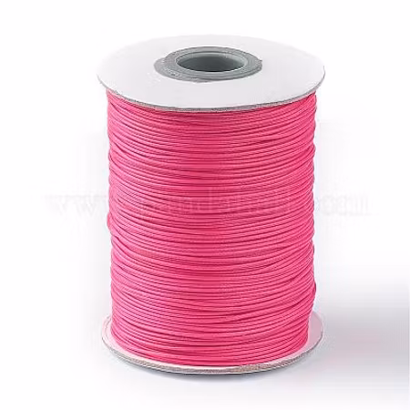 Vaxad bomull + polyester 1mm Deep Pink 5m