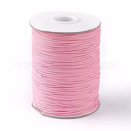 Vaxad bomull + polyester 1mm Hot Pink 5m