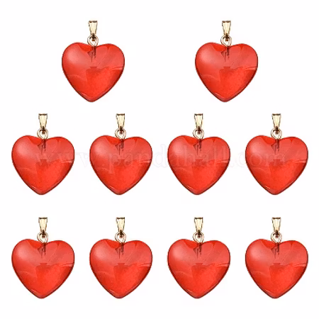 Hjärta röd glas  22mm 1st