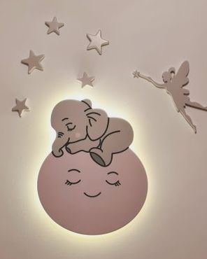 Vägglampan Elefant Måne