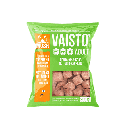 MUSH Vaisto® Grön NÖT-GRIS-KYCKLING 800g