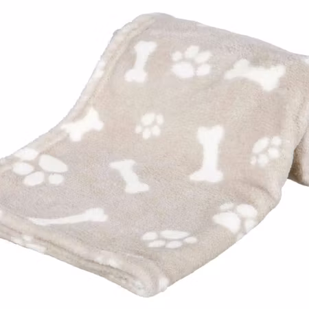 Filt KENNY, beige med tassavtryck 100x75